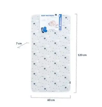 KikkaBoo Mattress Fantasia 60x120x7cm Clouds Blue ბამბის მატრასი, 4 image