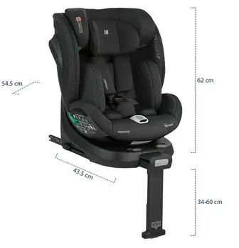 KikkaBoo i-Twist i-SIZE Black - მანქანის სავარძელი (ქარსითი), 11 image