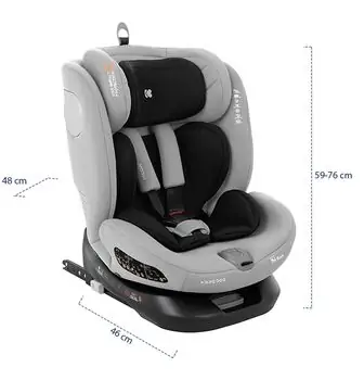 KikkaBoo i-Moove i-SIZE Light Grey - მანქანის სავარძელი (ქარსითი), 12 image