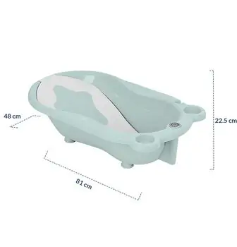 KikkaBoo Baby Bathtub With Support Kai Blue ჩვილის აბაზანა, 3 image