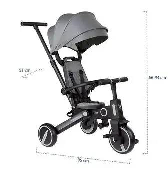 Kikkaboo Tricycle 7in1 Trix Mint სამ თვლიანი ველო-ეტლი, 9 image