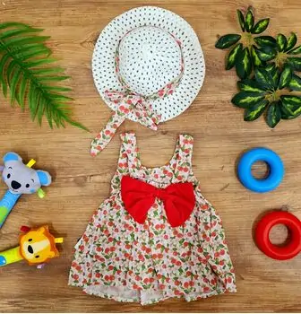Little Cherry Dress Set Red საბავშვო კაბის კომპლექტი