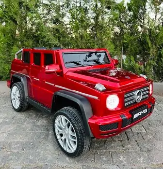 Mercedes Benz Painted Red - ელექტრო მანქანა კაუჩუკის საბურავებით და ტყავის სავარძლით, 2 image