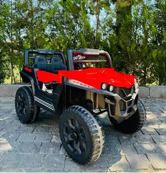 Mini Mitsubishi Jeep Red - ელექტრო მანქანა კაუჩუკის საბურავებით, 2 image