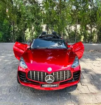Mercedes Benz Electric Car Painted Red - ელექტრო მანქანა კაუჩუკის საბურავებით, 4 image