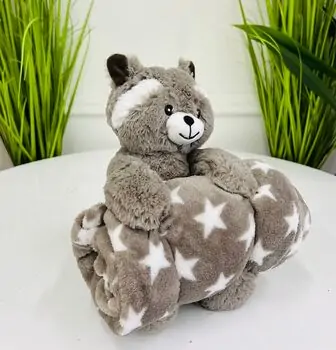 Koopman Fluffy Raccoon And Blanket - რბილი სათამაშო ენოტი და პლედი, 2 image
