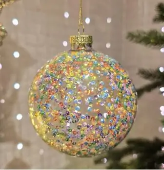 Colorful Glass Ball Hanging Decoration - ნაძვის ხის სათამაშო