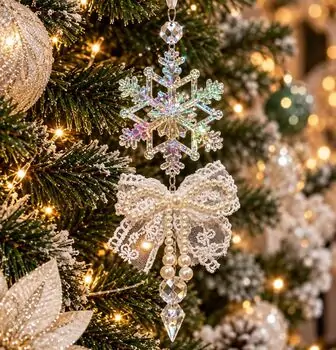 Aurora Crystal Snowflake Hanging Decoration - ნაძვის ხის სათამაშო