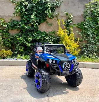 Electric Car Polaris 4X4 Blue - ელექტრო მანქანა ტყავის სავარძლით