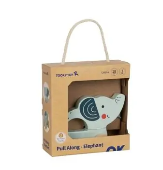 Tooky Toy Pull Along Elephant - ხის განსავითარებელი სათამაშო სპილო, 5 image