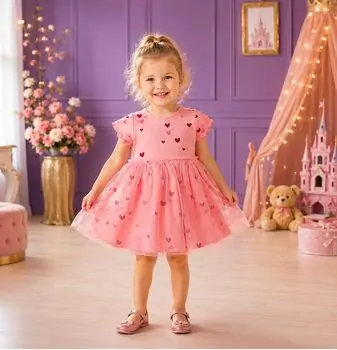Pink Heart Dress - საბავშვო კაბა