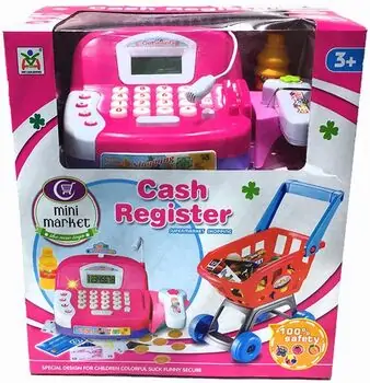 Smart cash register + shopping cart საბავშვო სათამაშო მუსიკალური სალარო აპარატი, 3 image