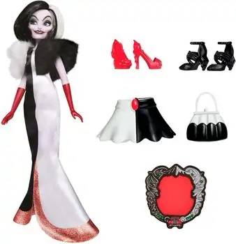 Disney Princess Villains Cruella De Vil Fashion Doll კრუელას სათამაშო ფიგურა, 2 image