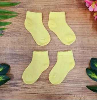 Baby Socks Soft Cotton Yellow საბავშვო წინდები