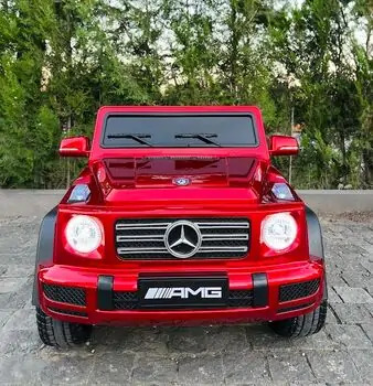 Mercedes Benz Painted Red - ელექტრო მანქანა კაუჩუკის საბურავებით და ტყავის სავარძლით, 3 image