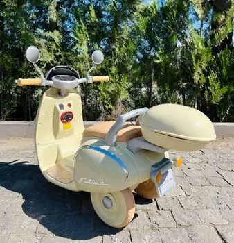 Retro Style Motorcycle Green - ელექტრო მოტოციკლი, 5 image