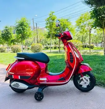 Vintage Vespa Painting Red - ელექტრო სკუტერი, 4 image