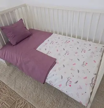 Yuar Baby 4-piece Bedding Set pink ახალშობილის საწოლის თეთრეული