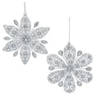 Metal Snowflake White Hanging Decoration - ნაძვის ხის სათამაშო