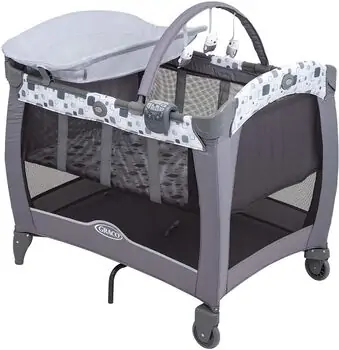 Graco CONTOUR ELECTRA BLOCK PARTY ორ დონიანი საწოლ-მანეჟი