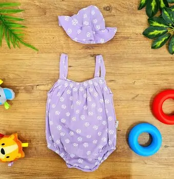 Bodysuit Beautiful Flowers Purple ჩვილის ბოდე