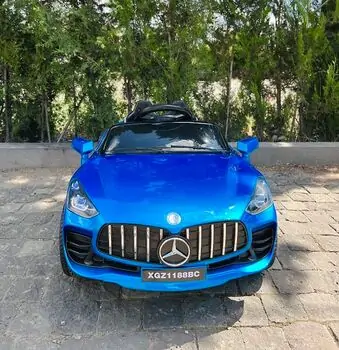 Mercedes Benz Electric Car Painted Blue - ელექტრო მანქანა კაუჩუკის საბურავებით, 3 image