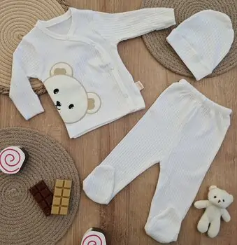 Newborn Baby 3in1 set Cute Bear - ახალშობილის ტანსაცმლის კომპლექტი