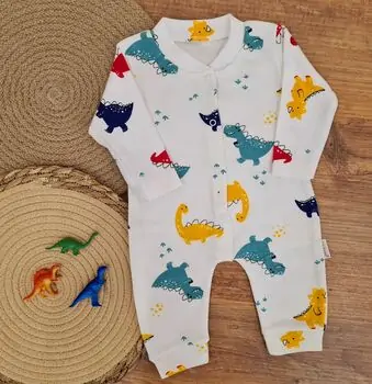 Funny Dino Romper  - ჩვილის რომპერი