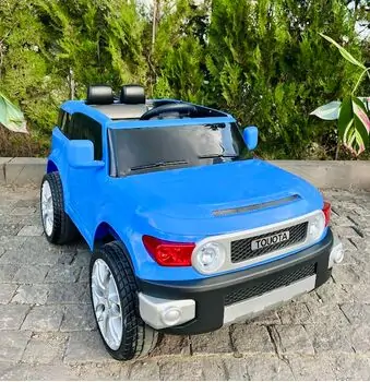 Toyota Off Road Car Blue - ელექტრო მანქანა კაუჩუკის საბურავებით