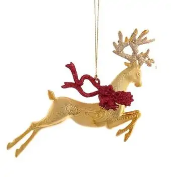 Red & Gold Reindeer Hanging Decoration - ნაძვის ხის სათამაშო, 2 image