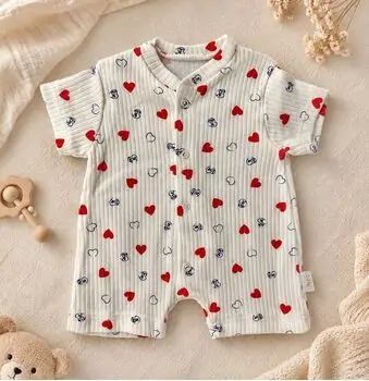 Red Hearts Romper - ჩვილის რომპერი