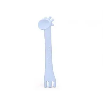 KikkaBoo-ს ჩვილის სილიკონის კოვზი Silicone spoon Giraffe Blue