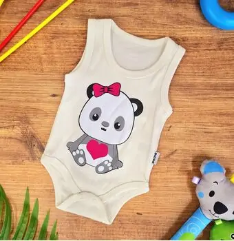 Bodysuit Pretty Panda White ჩვილის ბოდე
