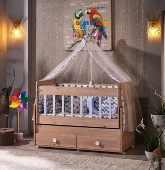 Nanni Natural Color Cradle ახალშობილის საწოლი + მატრასი