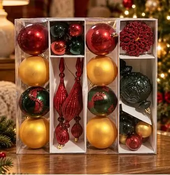 Christmas Jewel Ornament Set - ნაძვის ხის სათამაშოების ნაკრები