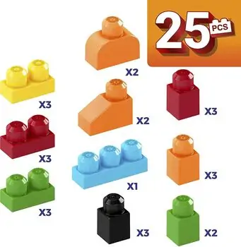 MEGA BLOKS Animal Bucket სათამაშო კონსტრუქტორი ნარინჯისფერი, 4 image