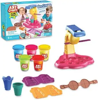Dede 03489 ART CRAFT ICE CREAM SET PLAY DOUGH 280 GR საბავშვო პლასტელინის ნაკრები, 2 image