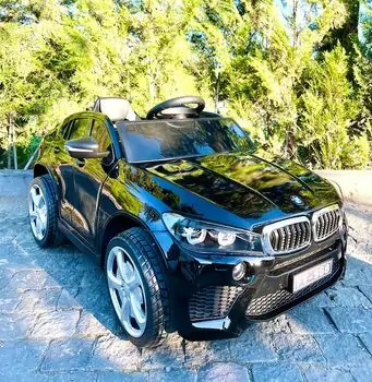BMW X6 Electric Car Painted Black - ელექტრო მანქანა კაუჩუკის საბურავებით, 2 image