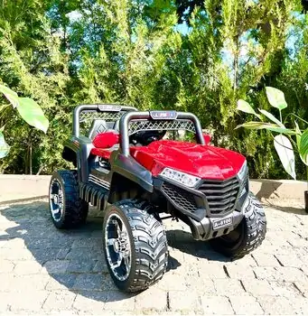 Big Electric Car Painted Red - ელექტრო მანქანა კაუჩუკის საბურავებით