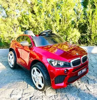 BMW X6 Electric Car Painted Red - ელექტრო მანქანა კაუჩუკის საბურავებით