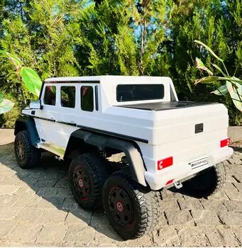 Mercedes Benz G65 White - ელექტრო მანქანა კაუჩუკის საბურავებით და ტყავის სავარძლით, 6 image