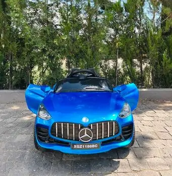 Mercedes Benz Electric Car Painted Blue - ელექტრო მანქანა კაუჩუკის საბურავებით, 5 image