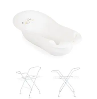 Cangaroo Bathtub 100 cm. Zebra White With Stand Aqua ჩვილის აბაზანა სადგამით და საშრობით