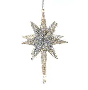 Silver Star 3D Hanging Decoration - ნაძვის ხის სათამაშო