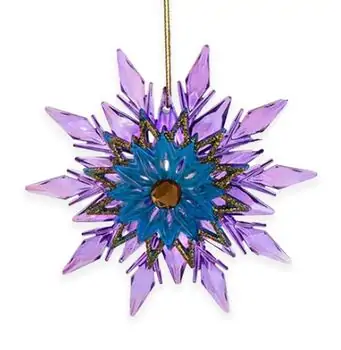 Glazed Snowflake Purple Hanging Decoration - ნაძვის ხის სათამაშო
