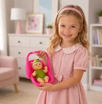 Doll with Bouncer - სათამაშო თოჯინაბაუნსერით, 2 image