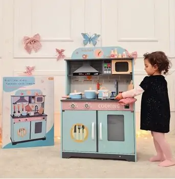 Toy Wooden Kitchen With Accessories - ხის სათამაშო სამზარეულო, 9 image