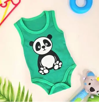 Bodysuit Surprised Panda Green ჩვილის ბოდე
