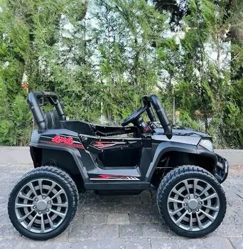 Electric Car Painting Black - ელექტრო მანქანა კაუჩუკის საბურავებით, 4 image