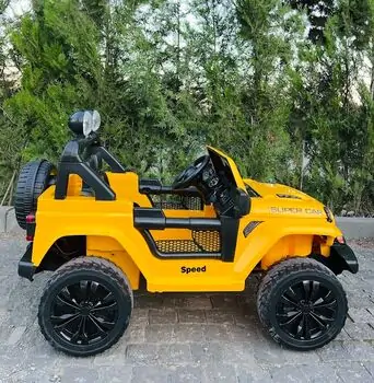 Super Car Speed Yellow - ელექტრო მანქანა კაუჩუკის საბურავებით, 5 image